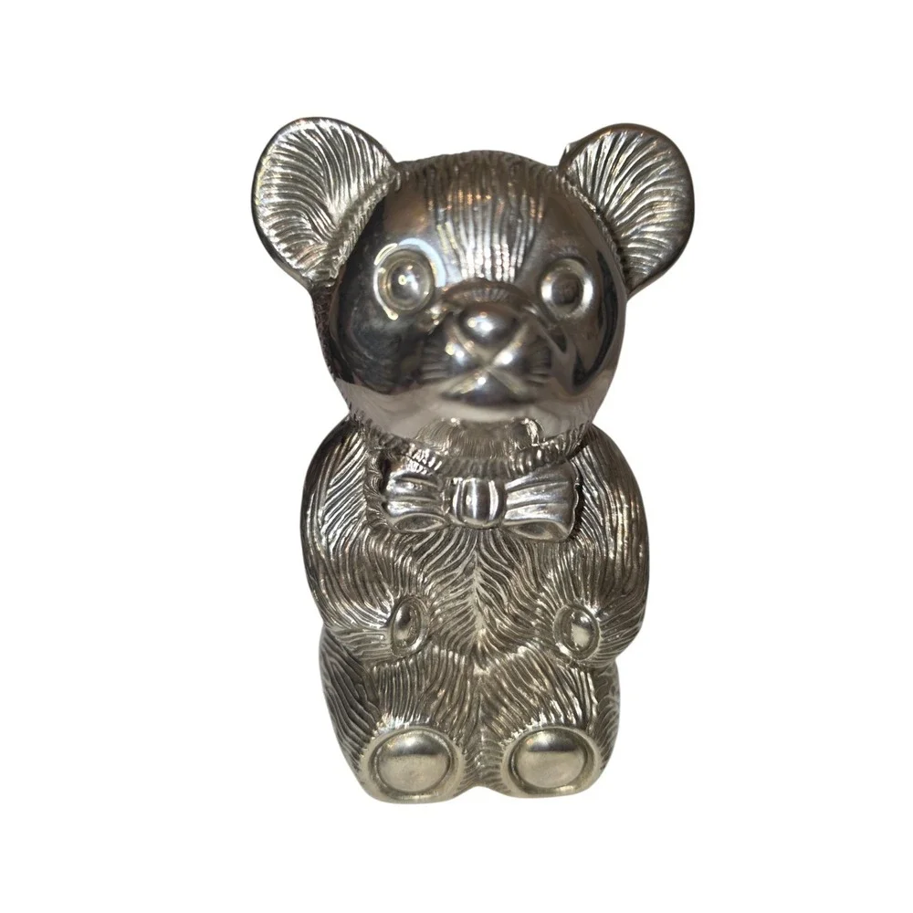 Vintage Silver Plated‎ Bear Bank